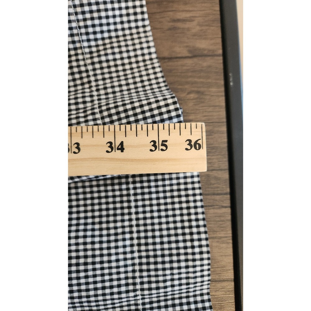 J Crew Womens Black White Micro Gingham Dress Ruffle Tiered Belted Size 6 - Picture 8 of 9